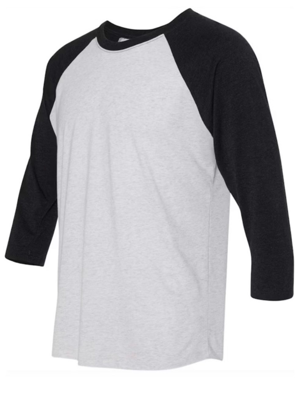 Next Level Apparel White and Black Raglan 3/4 Sleeve Tee
